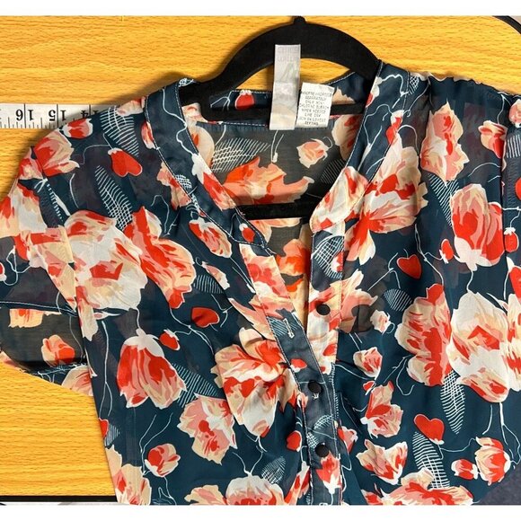 VGUC Mimi Chica Floral Mini Dress Short Sleeves Elastic Waist Vintage Look Small - Picture 6 of 14